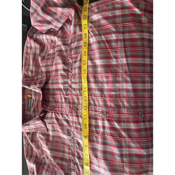 Cloudviel Mens Red Plaided Short Sleeve Collared Button Up Shirt Large - Picture 12 of 13